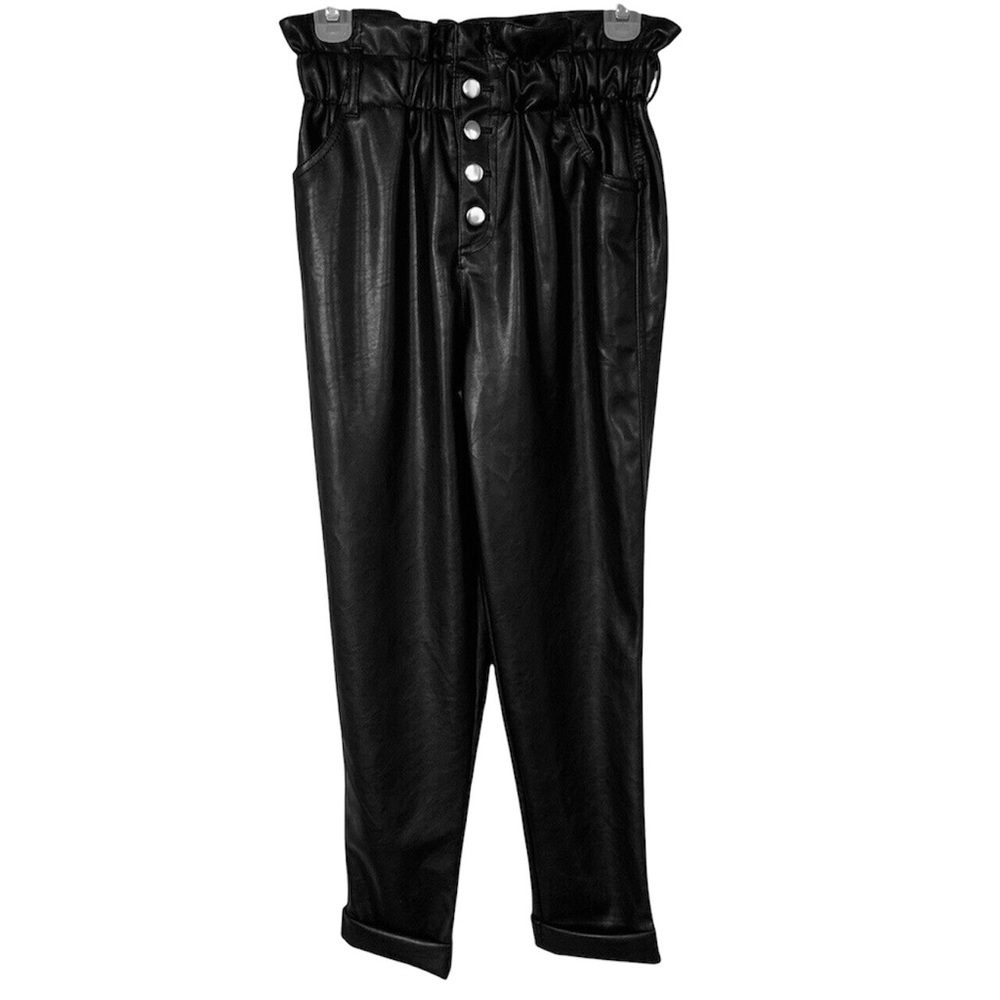 $790 NEW with Tags HAUTE MONDE French Brand High Waisted Faux Leather Pants